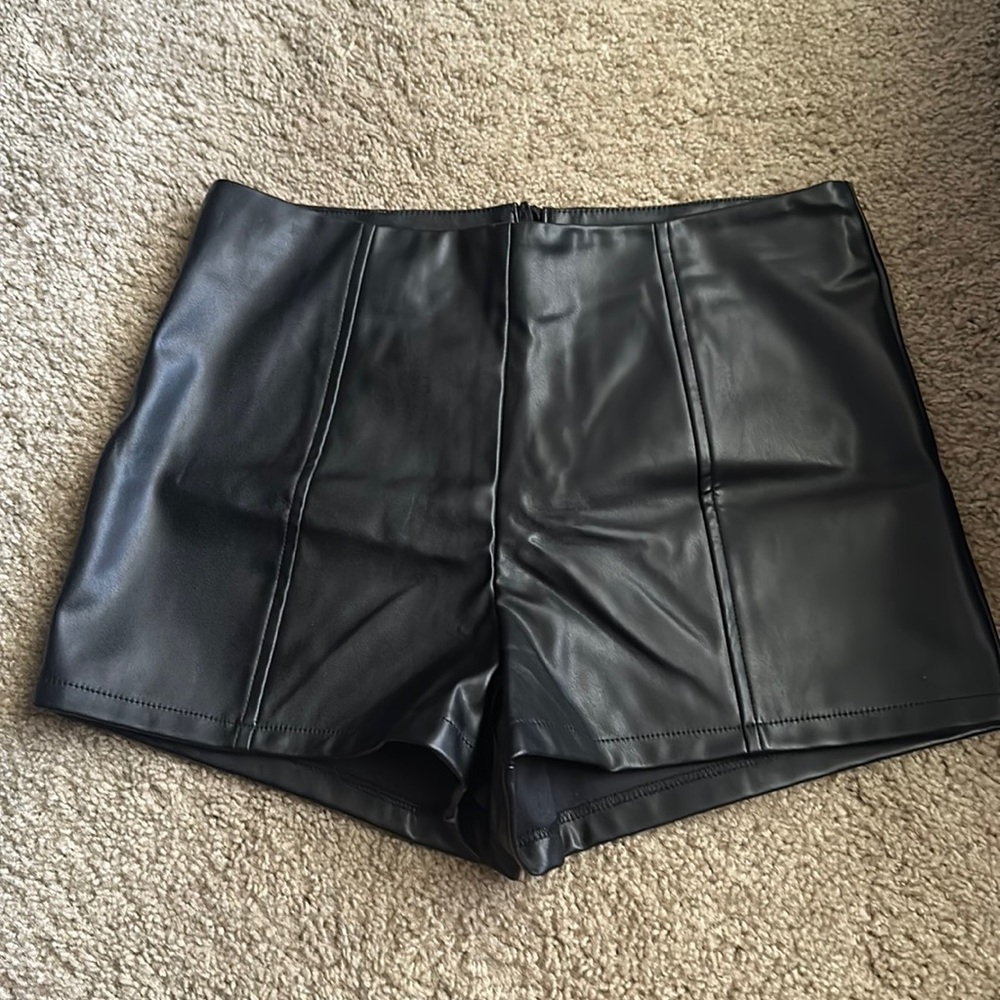 Black Leather Shorts